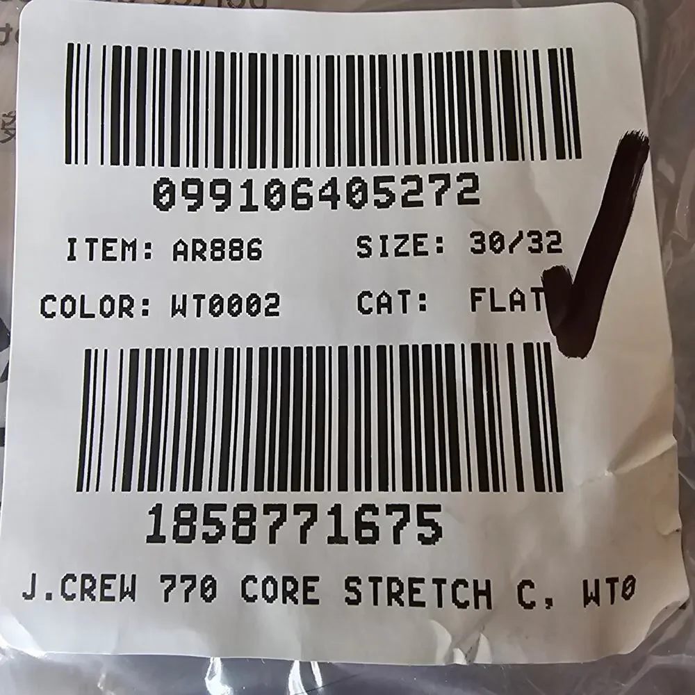 J. Crew Mens size 30/32 770 Core Straight Stretch Chino Pants White AR886 NEW